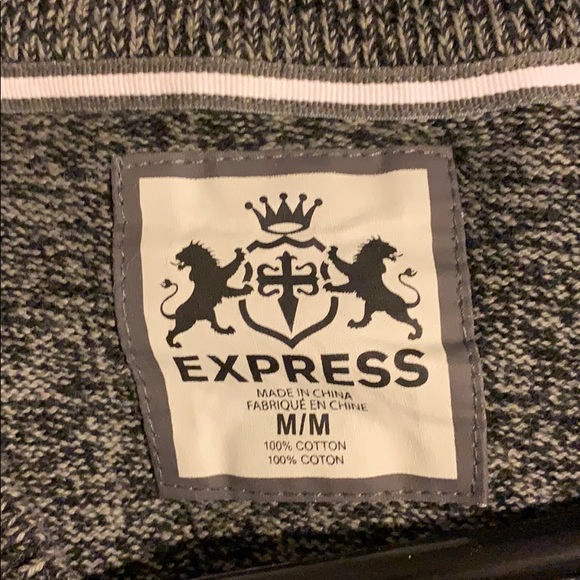 Express marble grey v neck - Picture 3 of 3